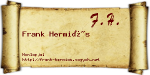 Frank Hermiás névjegykártya